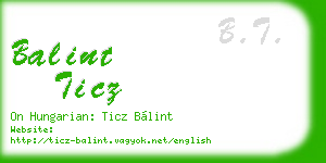 balint ticz business card