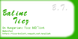 balint ticz business card